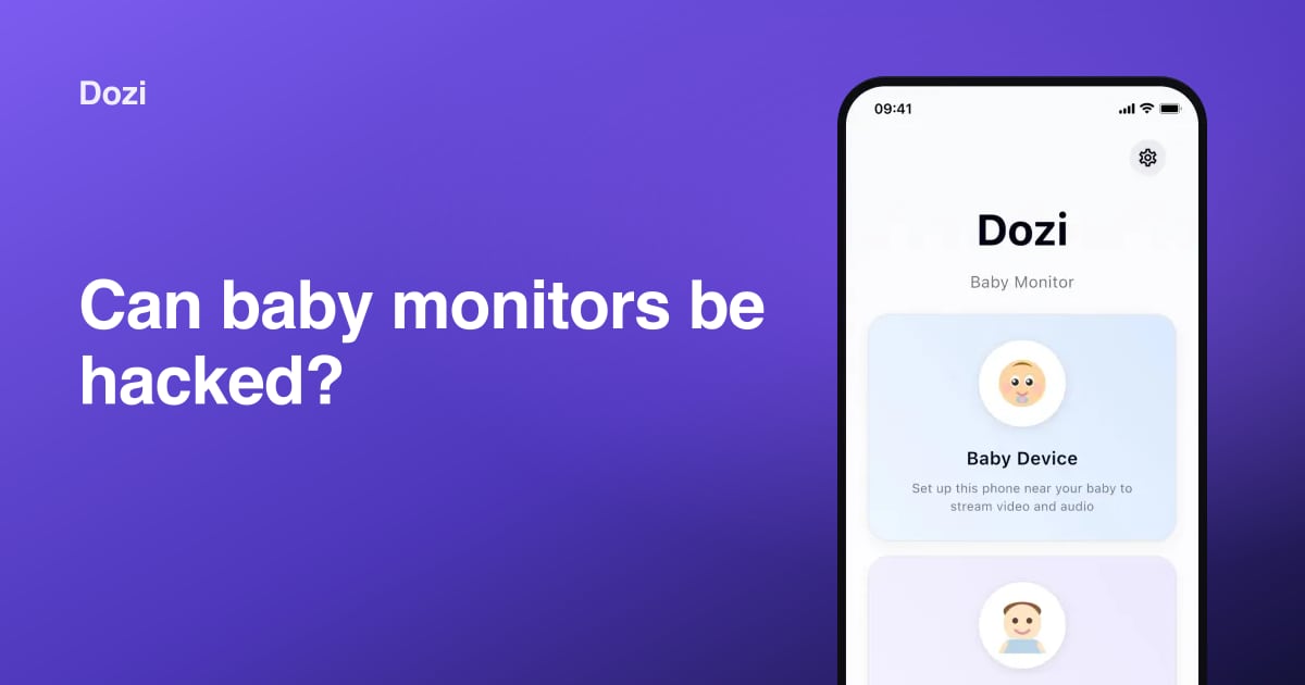 A phone showing a private baby monitor screen with no cloud and no account