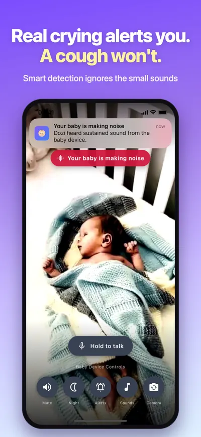 Real crying alerts you, a cough won’t