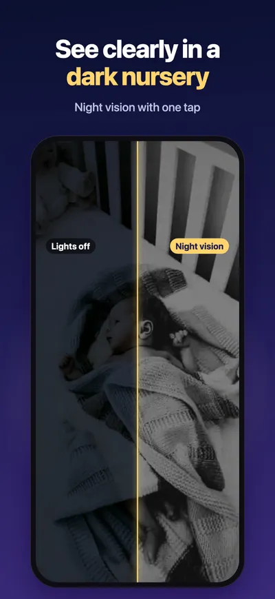 See clearly in a dark nursery with night vision